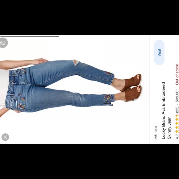 Lucky Brand Ava Embroidered Skinny Jean: Size 26/2 - Picture 8 of 9